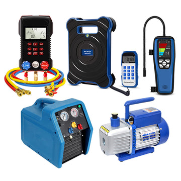 Aprvtio AHTS-200S Air Conditioning Service Tool Set with Digital Manifold with Horse, Temperature Clamps, Refrigerant Leak Detector, Recovery Machine, Dual Stage 4.8 CFM Vacuum Pump, Refrigerant Scale(Pre-order)
